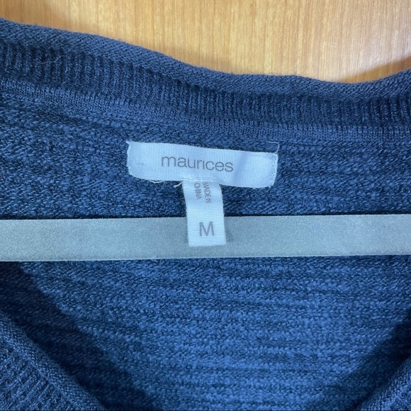 Maurices Sweater, Size Medium. One side can be ruched up! Dark Navy Blue - Picture 4 of 7